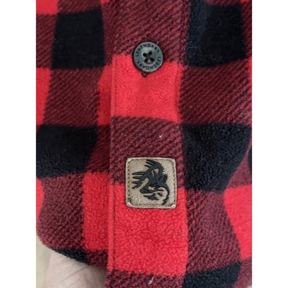Flannel Fleece Mens LG Shacket Buffalo Check Legendary Whitetails Oversized - Picture 4 of 7